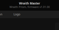 Shows the firmware version text in the title bar of the application